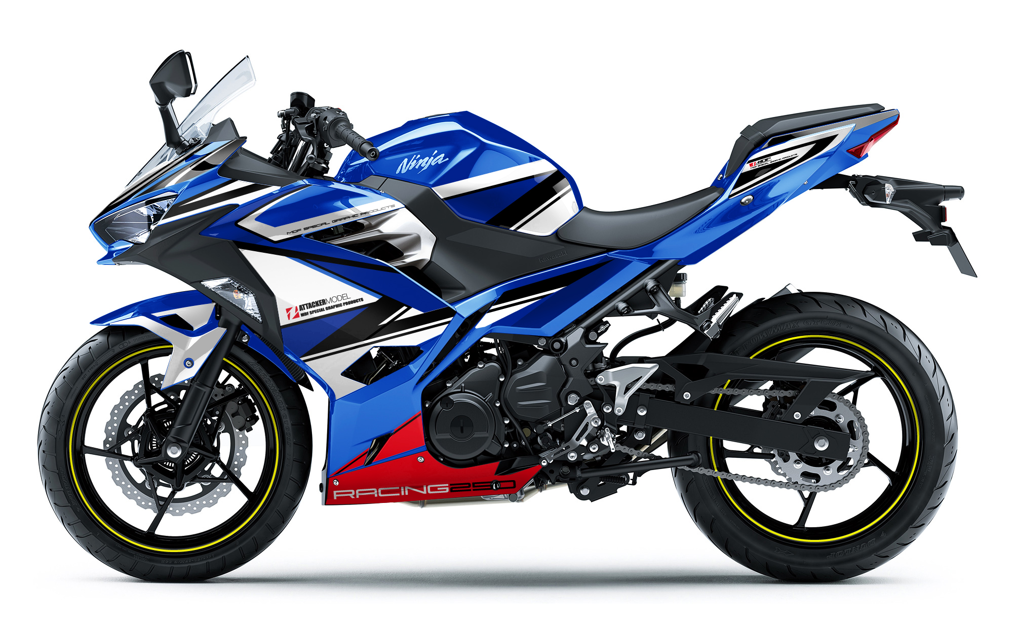 格安店 MDFグラフィック アタッカーRフェンダーYE DR-Z400S 02-07